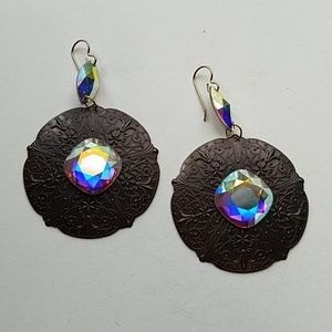 GYPSY queen MEDALLION XL OPAL EARRINGS NEW